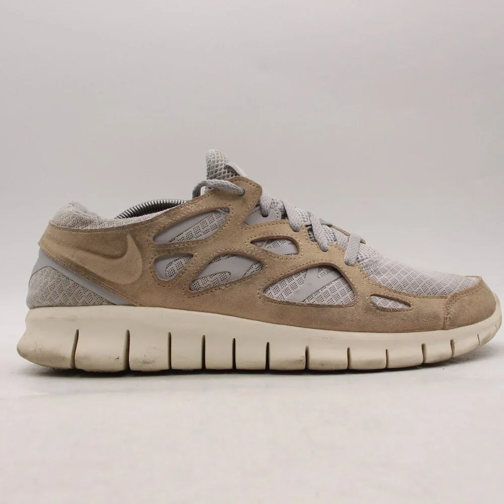 Nike Free Run 2 Men's Size 12 US Beige Gray Lace Up Athletic Shoes 537732-013